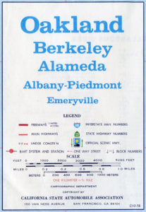 California State Automobile Association, Map of Oakland, Berkeley, Alameda, California, 1978, Legend