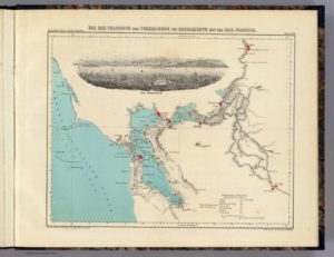 Map Showing Alameda, California by Henry Lange, 1854 - Full