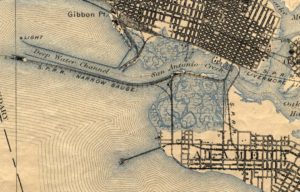 Map showing close up view of Alameda, California, West End, 1895