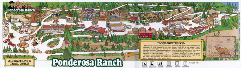 Ponderosa Ranch Lake Tahoe Old Postcards Brochures Photos And Other   Ponderosa Ranch Lake Tahoe Attractions And Trail Guide Map 1989 2 768x218 