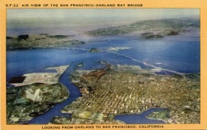 Air View Looking from Oakland to San Francisco, Showing the Area of Naval Air Station, prior to fill                     