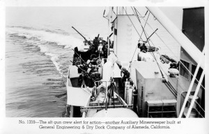  Auxillary Minesweeper built at General Engineering and Dry Dock, Alameda, California   