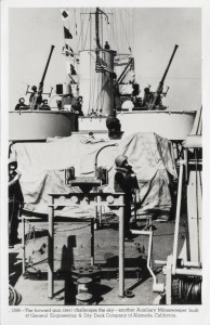 Forward Gun Crew, Auxillary Minesweeper built at General Engineering and Dry Dock, Alameda, California   